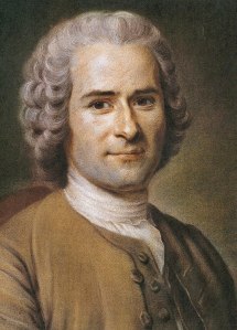 Portrait de Jean-Jacques Rousseau au pastel par Maurice Quentin de La Tour montrant le philosophe de face.